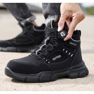 High-top steel toe Shoes, Anti-smash, Anti-puncture - Black - 42