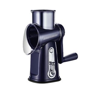 TodyJeyHo 5-in-1 Rotary Cheese Grater with Handle – Stainless Steel Blades, Vegetable Slicer & Shredder, Nut Grinder, Carrot & Cabbage Grater, Easy-to-Clean Kitchen Tool (Purple)