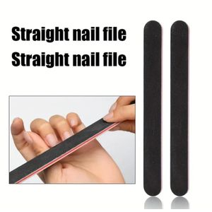 Professional Dual-Sided Straight Nail Files 2 Pcs Set - Manicure/Pedicure Tool (dark grey) 