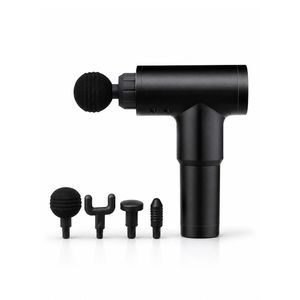 Massage Gun, Professional Deep Tissue Muscle Massager with 4 Replaceable Heads, 4-Speed Adjustable Modes, 16.8V Rechargeable Battery, Quiet Motor, and Carrying Case for Neck, Back, Shoulder & Leg Pain Relief - Black