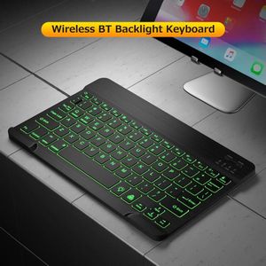 10" Wireless BT Keyboard Ultra-thin Rechargeable Mixed Light