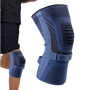 1PC Adjustable Knee Support Compression Sleeve Brace Professional Sports Repair Knee Pad Stabilizers with Strap Pressurized Elastic Knee Support Pain Orthopedic - Blue