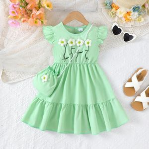 Catpapa 1-6Y Pretty girl's dress, dress + small handbag, stylish, comfortable and cool