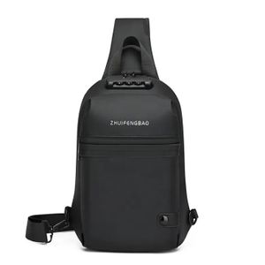 A & Shine Men's Premium Oxford  Crossbody Bag - Black