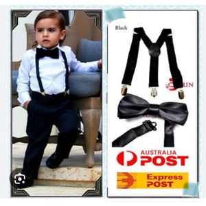 AD Kid Braces and Bow Tie Set  - Black
