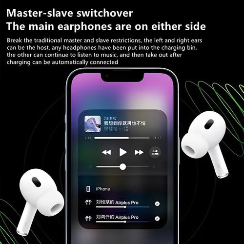 product_image_name-RichRipple-TWS Pro2+ Bluetooth 5.0 Earphones - Transparent Case with 3D Heart Charm & Smiling Pendant-4