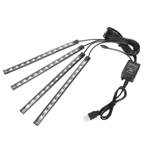Generic 4pcs Car LED Light Strip Music Sync Interior Lighting Kit Underdash Ambient Lights with Remote Control - image 4