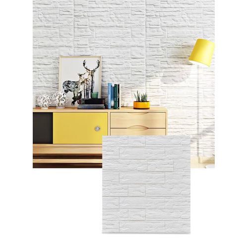 product_image_name-White Label-20PCS DIY PE Foam Self-Adhesive Waterproof 3D Wall Sticker Removable Wallpaper Art Wall Tile Bundle-3