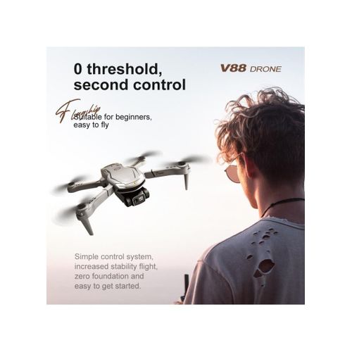 product_image_name-White Label-Dual Camera Drone Altitude Hold HeadlessMode Foldable RC Quadcopter Dual Batteries (L25 x W30 x H5.5)cm / (L9.8 x W11.8 x H2.2)inch - Grey-3