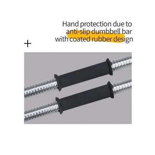 White Label 50KG Adjustable Lacquer Coated Barbell & Dumbbells Set Weights With Storage Case - Style 1 - image 2