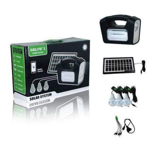 Generic GDLITE-3 Smart Solar Energy Lighting Kit - black