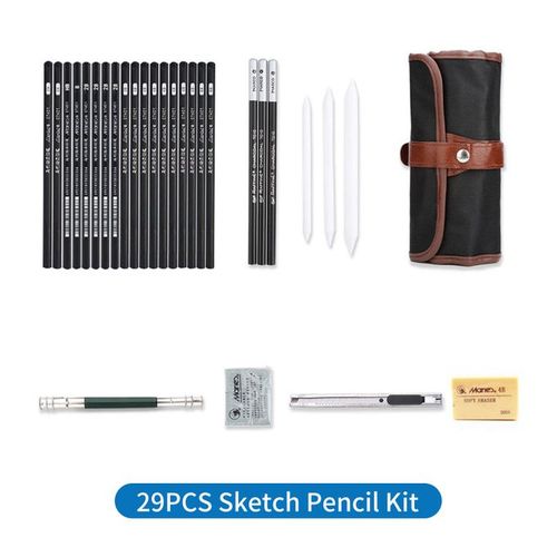 29PCS Professional Drawing Artist Kit Set Pencils And Sketch Charcoal Art  Tools