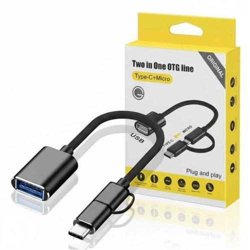 White Label OTG Connect Kit USB OTG Adapter 2 In 1 Cable Type C To Micro USB OTG Adapter Converter Connector For Phones