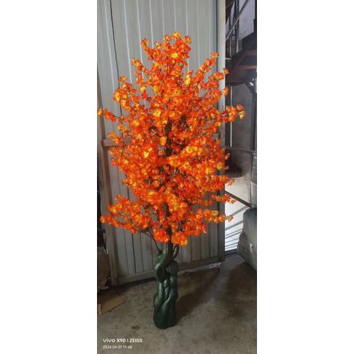 Generic Artificial Camellia Tree with Real-Touch Leaves  Indoor Decoration - Orange - image 2