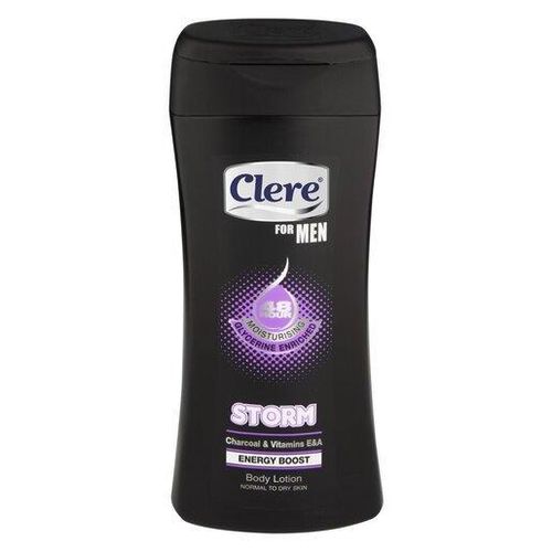 Clere Men Storm Body Lotion with Charcoal & Vitamins E&A 400ml