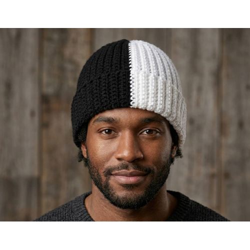 product_image_name-Generic-Knitted Woollen Beanie-White and Black -2