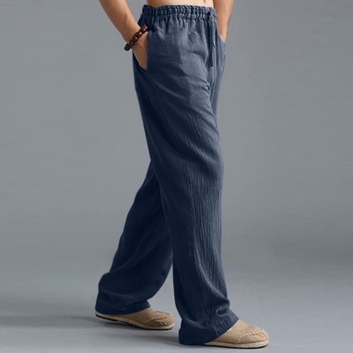 Men's Linen Pants Trousers Summer Pants Beach Pants Pocket