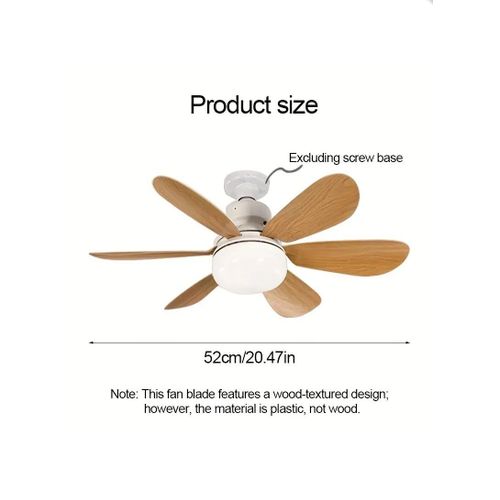 Generic 20.47" LED Ceiling Fan Light with Remote Control & 3-Color Dimmable Lighting – Wood Grain Blades - image 4