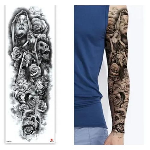 product_image_name-AD-Classic Full Arm Temporary Tattoo  - Multicolour-1