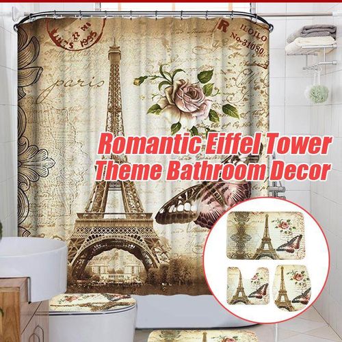 Generic 180x200cm Paris Bathroom Shower Curtain Eiffel Tower Waterproof Fabric Hooks Online Jumia Ghana
