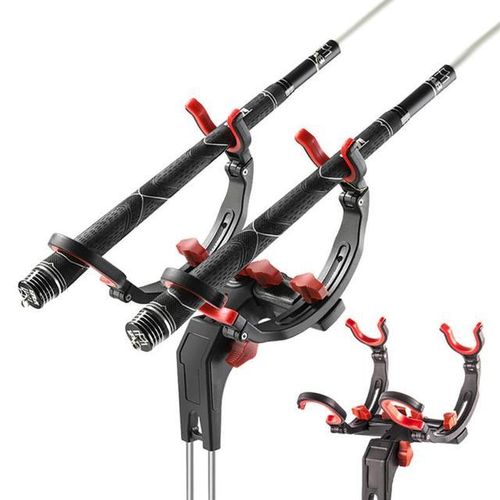 Shop Generic Portable Fishing Rod Holder 360 Degree Adjustable Hold 2 Rods/ poles Foldable Detachable Bank Fishing Rod Rack Stand Online