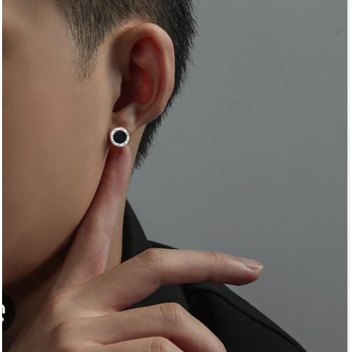 AD Crystal Magnetic Stud Ear Ring - Multicolour