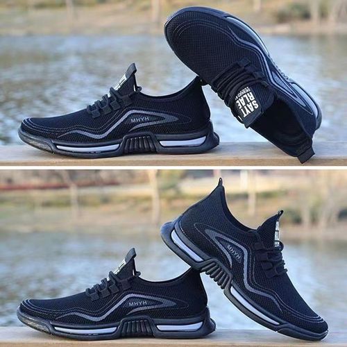 product_image_name-Fashion-Men Casual Lightweight Sport Shoes Mesh Breathable Comfortable Sneakers - Black-5