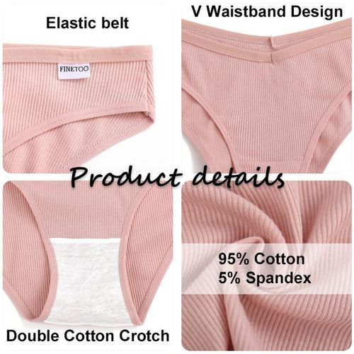 Shop Generic 3pc Seamless Panties Women Cotton Briefs Sexy V-Waist  Underpants Plus Size Underwear Female Soft Solid Color Cozy Lingerie M-4xl  Online