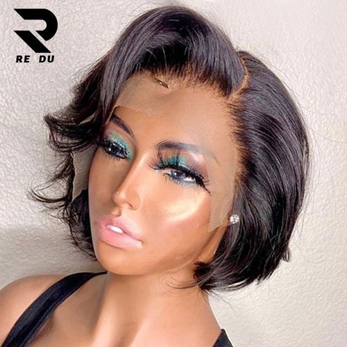 Shop Fashion Women Wig Blea ched Knots Short Human Hair Bob Wigs Cut