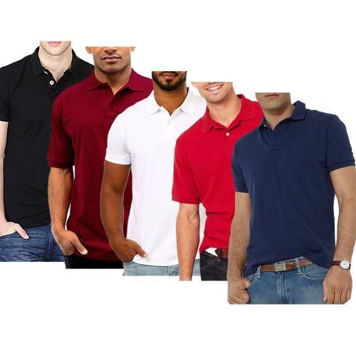 product_image_name-White Label-Short Sleeve Polo Shirt Set - 5 Pieces - Multicolor-1