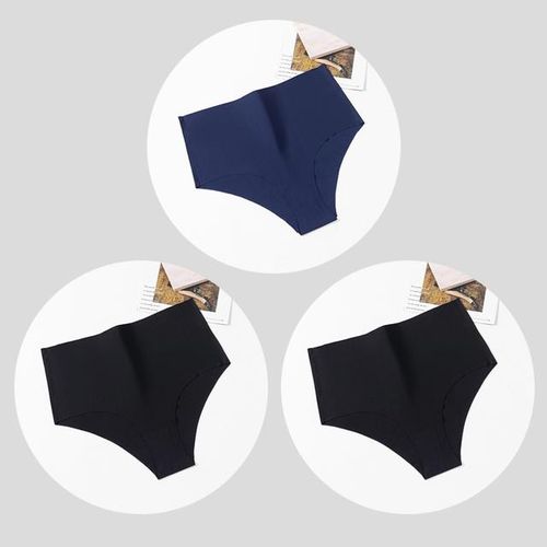Shop Generic Bzel 3pcs/set High Waist Women's Panties Lingerie Seamless  Underwear Breathable Briefs Large Size Sports Cozy Underpants Online