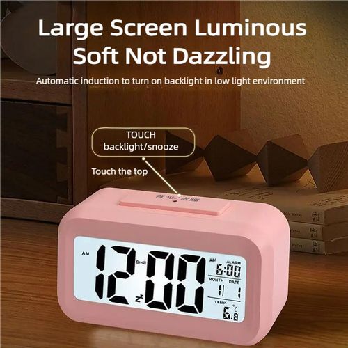 product_image_name-Generic-Multifunctional Smart Digital Alarm Clock with Large Display, Dual Alarms, Snooze, Temperature, Night Light for Bedroom & Dorm-2