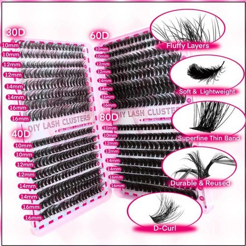 Generic 32 rows of false eyelashes (30+40+60+80 Fluffy) - image 4