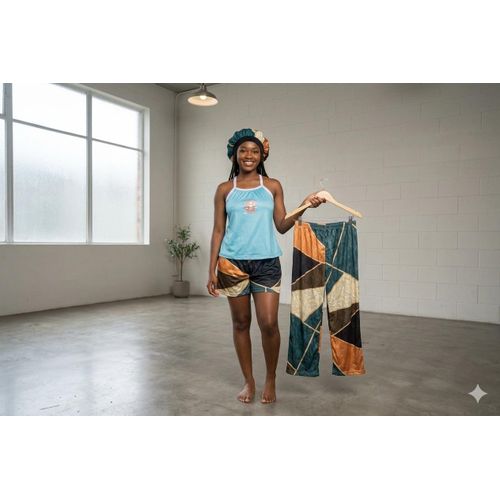 product_image_name-Fashion-4Pcs Ladies Night wear -Multi colors -1