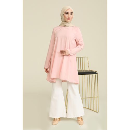 Shop Generic Special Woven Viscose Tunic oned Long Sleeve O-Neck Unlined  Women Muslim Fashion Hijab Clothing Islamic Turkey Mother's Day-TUNIC PINK  Online
