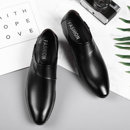 Shop Fashion men's leather shoes large size-Black Online | Jumia Ghana