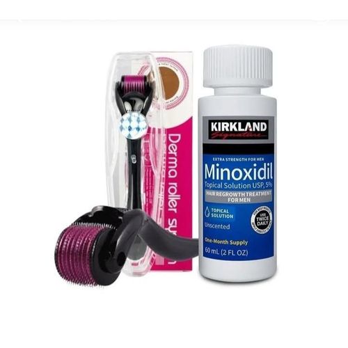 product_image_name-Kirkland Minoxidil-Minoxidil Beard Growth Treatment For Men - 60ml New With Derma Roller-1