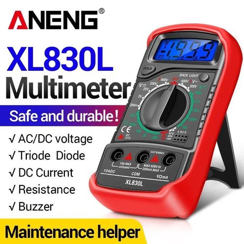 product_image_name-Generic-ANENG XL830L Multimeter  AC/DC Voltage Meter 10A DC Current Resistance Diode hFE Transistors 1999 Counts Multimetro noun Tools-1