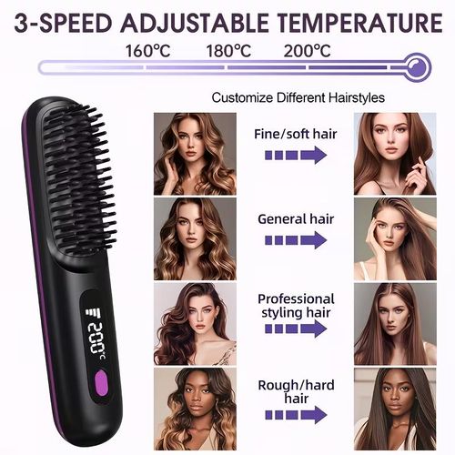 product_image_name-Generic-Portable Electric Hot Comb Brush Professional Hair Straightener-2