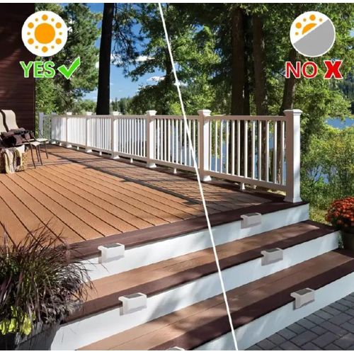 Generic 4pc Solar Deck Lights Outdoor Waterproof LED Fence Lights Garden Step Lamp for Patio Stairs Railing Pathway Fence - image 3