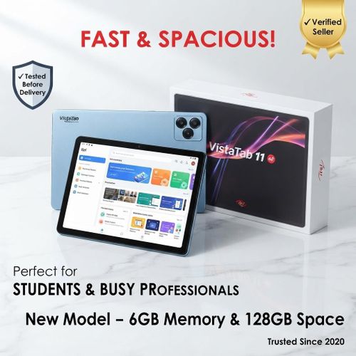 Itel VistaTab 11 4G Smart Android Tablet with 11 Inch HD Display