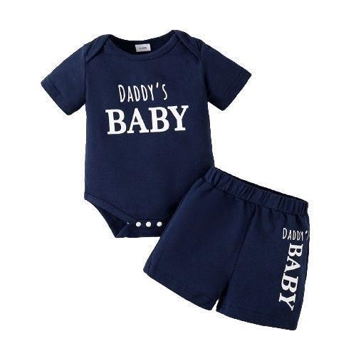 product_image_name-Catpapa-0-18 Months Baby Boy Summer Short-sleeve Bodysuit Solid Color Shorts-1