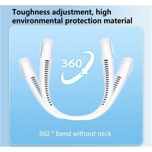 product_image_name-Generic-New Rechargeable Neck Fan - 360 Degree Rotating Portable Fan - White-4