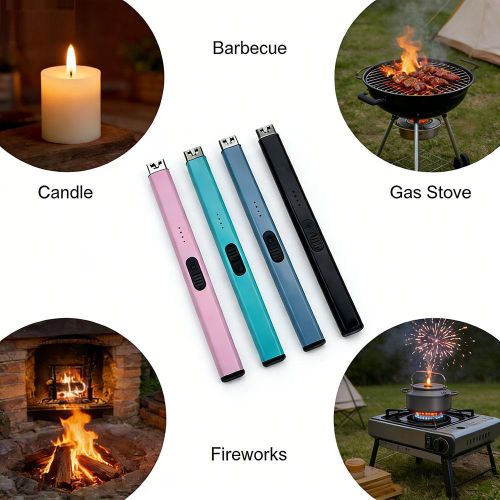 product_image_name-Generic-Blue - Electric Rechargeable Plasma Arc Lighters- Windproof Flameless USB Charging Double Safety Switch-3