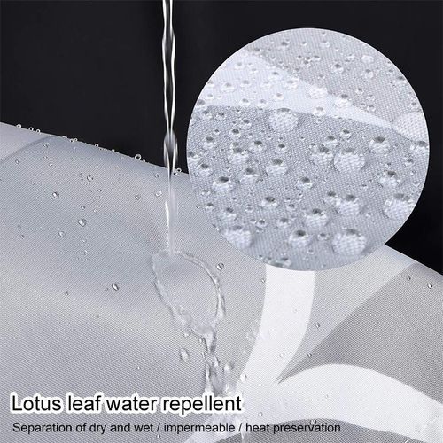 Generic Shower Curtain Waterproof Bathroom Geometric Light Grey Bath Curtains, Size:120x180cm - image 3