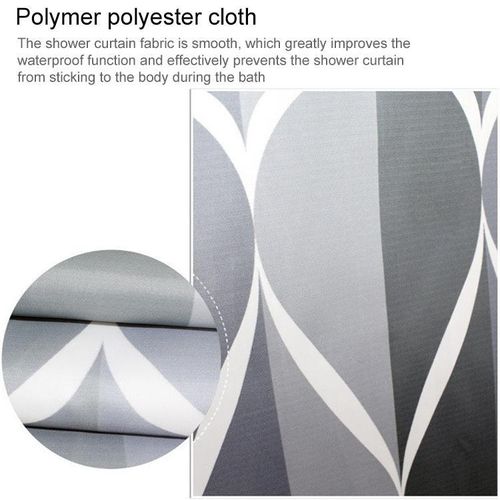 Generic Shower Curtain Waterproof Bathroom Geometric Light Grey Bath Curtains, Size:120x180cm - image 4