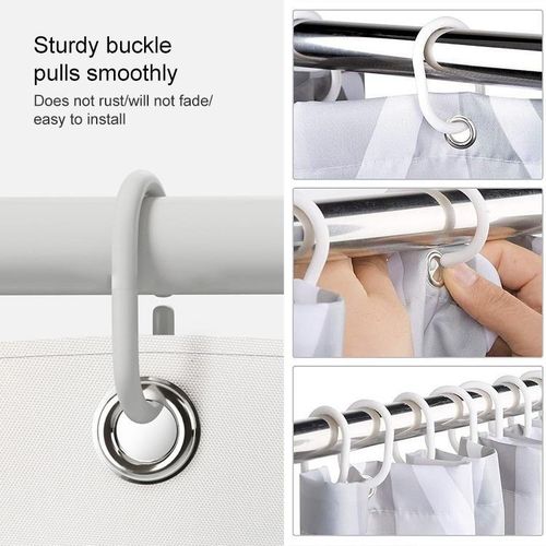 Generic Shower Curtain Waterproof Bathroom Geometric Light Grey Bath Curtains, Size:120x180cm - image 7