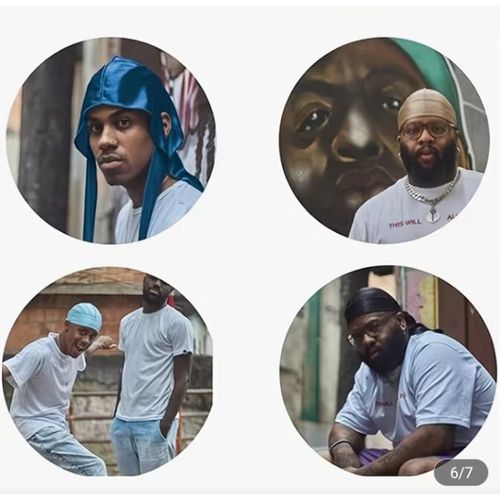 AD 2pcs Ex Men Classic Durag Wrap - Black/White - image 2