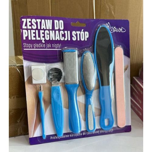 product_image_name-Footcare-10pcs × Professional Pedicure Tools - Salon/Home FootSpa Kit Feet & Nail Care Dirt Deep Feet Cleansing Care Ser ( Blue)-5