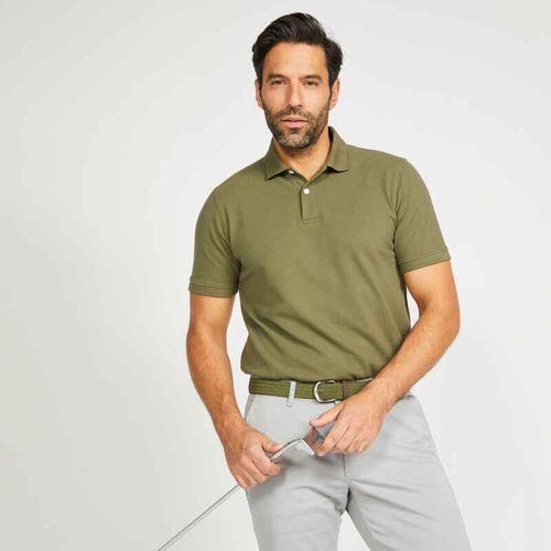 product_image_name-Inesis-Men's Short-sleeved Golf Polo Shirt - Mw500 Khaki-1